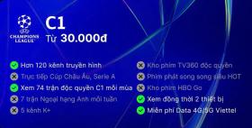 Champion League trở lại trên TV360 cùng gói cước mới hấp dẫn