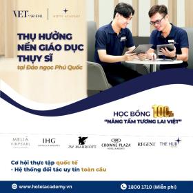 Săn học bổng 100% “Chuẩn Thụy Sĩ tại Phú Quốc-ngành quản trị khách sạn”