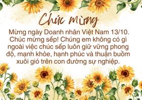 Lời chúc mừng sếp, đồng nghiệp nhân Ngày Doanh nhân Việt Nam 13/10/2024