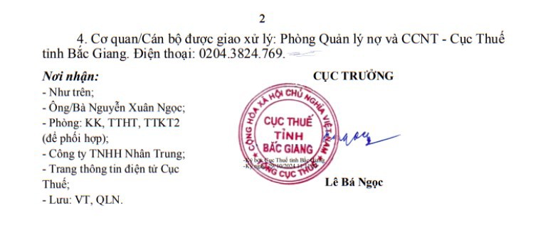 Tạm hoãn xuất cảnh Giám đốc công ty Nhân Trung